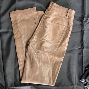 Aritzia  Wilfred Light Brown Straight Leg Leather Pants